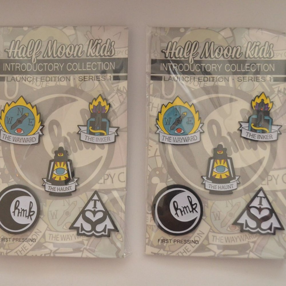 Lot of (2) NEW Half Moon Kids Introductory Collection Launch Edition Pins Sets